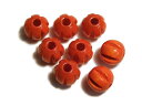 8粒入〔オレンジ〕6mm 変形ウッドビーズC小 アクセサリーパーツ ハンドメイド/木/ナチュラル