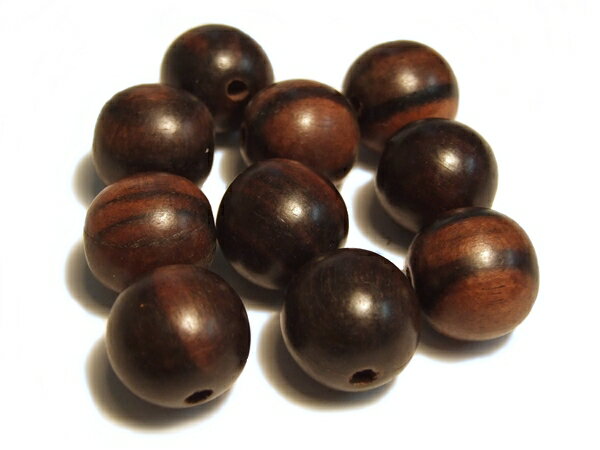 10粒入〔ウッドビーズ カマゴン14mm玉〕アクセサリーパーツ/ウッドビーズ/木/ナチュラル