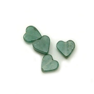 ミニ石ビーズ No.09【ヒスイ 8mmハート型】4粒入り アクセサリーパーツ/ビーズ/ストーン/石/鉱石/ネックレス/ブレスレット/ピアス/イヤリング/素材/材料