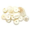 20粒入 11mm円シェルビーズ【ホワイト】 アクセサリーパーツ/シェル/ビーズ/貝/ネックレス/ブレスレット/天然素材/手作り/ハワイ/フィリピン/海/部品/...