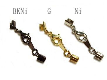 1セット入 【2mm 丸ヒモ用 カシメフックセット Ni/シルバー・G/ゴールド・BKNi/ブラック】 手作りアクセサリー/ハンドメイド/オリジナル/アクセサリーパーツ/金具/フック/引き輪/ネックレス/ブレスレッド/留め金具/チェーン/丸紐