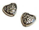 【銀古美ビーズM】 2粒入 【アクセサリーパーツ】樹脂/メッキ/ハンドメイド/シルバー/アンティーク/手芸