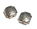 【銀古美ビーズN】 2粒入 【アクセサリーパーツ】樹脂/メッキ/ハンドメイド/シルバー/アンティーク/手芸