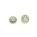 【10ヶ入】8mm花座 RC(シルバー) アクセサリーパーツ/ビーズキャップ/座金/菊座/金属/金具/ハンドメイド/Tピン/9ピン/飾り