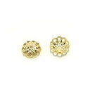 【10ヶ入】8mm花座 G(ゴールド) アクセサリーパーツ/ビーズキャップ/座金/菊座/金属/金具/ハンドメイド/Tピン/9ピン/飾り