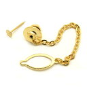 1ヶ入【タイタック ダルマチェーン付き ( 4.5mm丸皿針付き ) ゴールド/G 】 アクセサリーパーツ/タイタック/金具/ダルマチェーン/タイピン/ネクタイ...