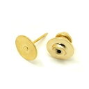 1ヶ入【タイタックセット ( 10mm丸皿針付き ) ゴールド/G 】 アクセサリーパーツ/タイタック/金具/ダルマチェーン/タイピン/ネクタイ/タイニーピン/ピンキャッチ/メール便対応/日本製/自作/修理