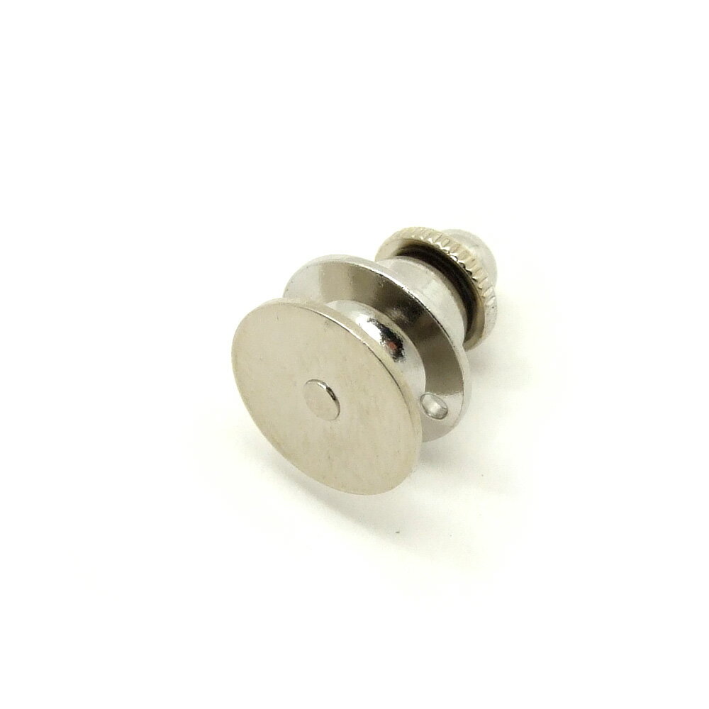 1ヶ入【タイタックセット【穴あきタイプ】 ( 10mm丸皿針付き ) シルバー/RC　】　アクセサリーパーツ/タイタック/金具/ダルマチェーン/タイピン/ネクタイ/タイニーピン/ピンキャッチ/メール便対応/日本製/自作/修理