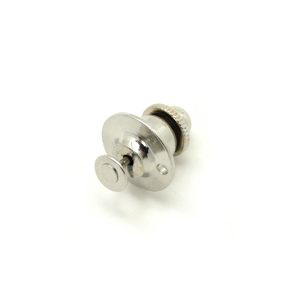 1ヶ入【タイタックセット【穴あきタイプ】 ( 4.5mm丸皿針付き ) シルバー/RC　】　アクセサリーパーツ/タイタック/金具/ダルマチェーン/タイピン/ネクタイ/タイニーピン/ピンキャッチ/メール便対応/日本製/自作/修理