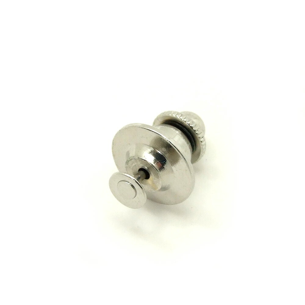 1ヶ入【タイタックセット ( 4.5mm丸皿針付き ) シルバー/RC　】　アクセサリーパーツ/タイタック/金具/ダルマチェーン/タイピン/ネクタイ/タイニーピン/ピンキャッチ/メール便対応/日本製/自作/修理