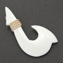 1ヶ入【ボーン釣り針(C) fish hook】〔アクセサリーパーツ〕ペンダントトップ/チョーカー/ネックレス/ツノ/ホワイト/インディアン/天然素材/民芸/フ...