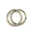 2ヶ入【 内径19mm 二重リング 外径23mm Ni/シルバー 】(つぶし加工) アクセサリーパーツ/二重カン/二重丸カン/二重リング/キーホルダー/ストラッ...