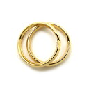 2ヶ入【 内径19mm 二重リング 外径23mm G/ゴールド 】(つぶし加工) アクセサリーパーツ/二重カン/二重丸カン/二重リング/キーホルダー/ストラップ...