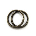 2ヶ入【 内径19mm 二重リング 外径23mm AT/アンティークゴールド 】(つぶし加工) アクセサリーパーツ/二重カン/二重丸カン/二重リング/キーホルダー/ストラップ/金具/部品/自作/修理/ハンドメイド