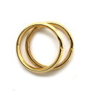 2ヶ入【 内径21mm 二重リング 外径26mm G/ゴールド 】(つぶし加工) アクセサリーパーツ/二重カン/二重丸カン/二重リング/キーホルダー/ストラップ...