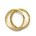 2ヶ入【 内径25mm 二重リング 外径30mm G/ゴールド 】(つぶし加工) アクセサリーパーツ/二重カン/二重丸カン/二重リング/キーホルダー/ストラップ...