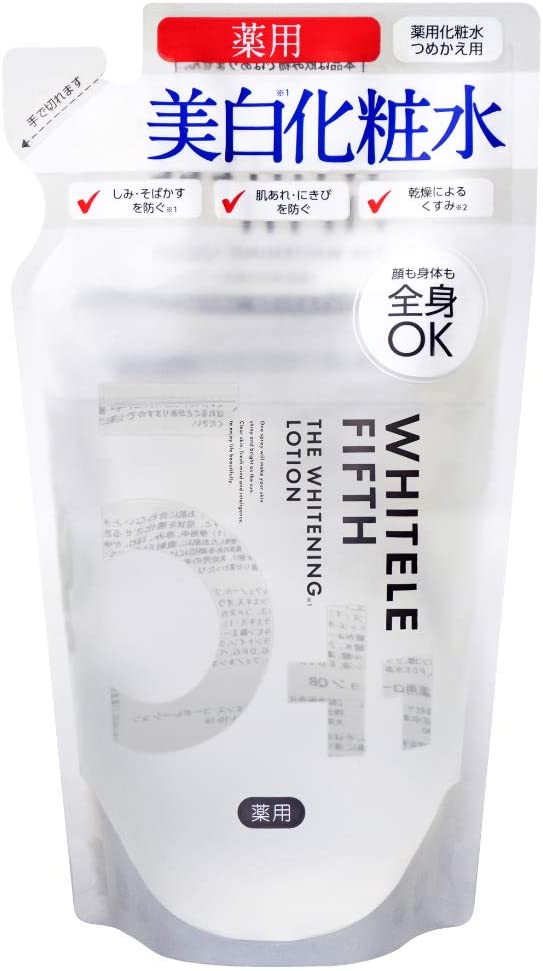 【3個以上送料無料】ホワイトルフィフス 薬用 美白化粧水 詰め替え | 420ml WHITELE FIFTH 大容量 化粧水 美白化粧品 ボディ 腕 手 敏感肌 ボディローション 保湿 ボディケア シミ スキンケア メンズ 女性 ミスト スプレー 化粧水スプレー ミストスプレー 浸透 くすみ