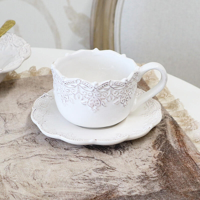 ポイント10倍SALEクロシェ カップ＆ソーサーアンティーク シャビー シャビーシック ティーカップ ホワ..