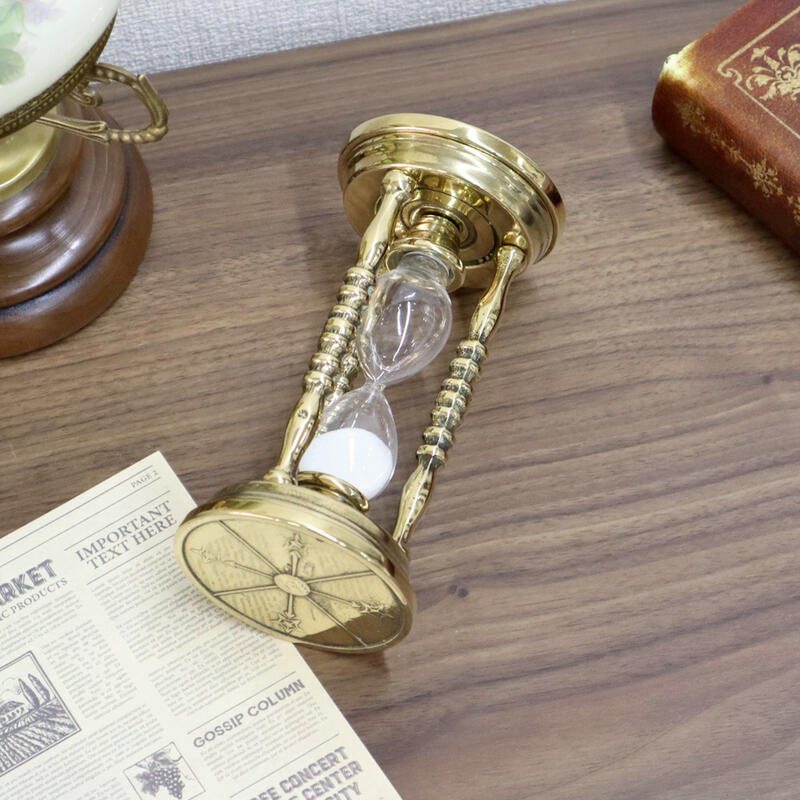 イタリア製 真鍮 砂時計 5分クラシック アンティーク ゴールド インテリア ディスプレイ ショップ ブラス イタリア ギフト プレゼント おしゃれ かわいい 時計 北欧 輸入雑貨 送料無料REC3-ST512 3