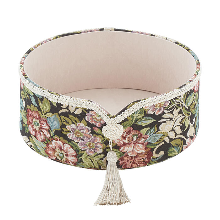 アクアフラワー オーバル型 小物入れ クラシックフラワーボックス ギフト プレゼント タッセル エレガント クラシック ゴブラン おしゃれ かわいい卓上 収納 ...