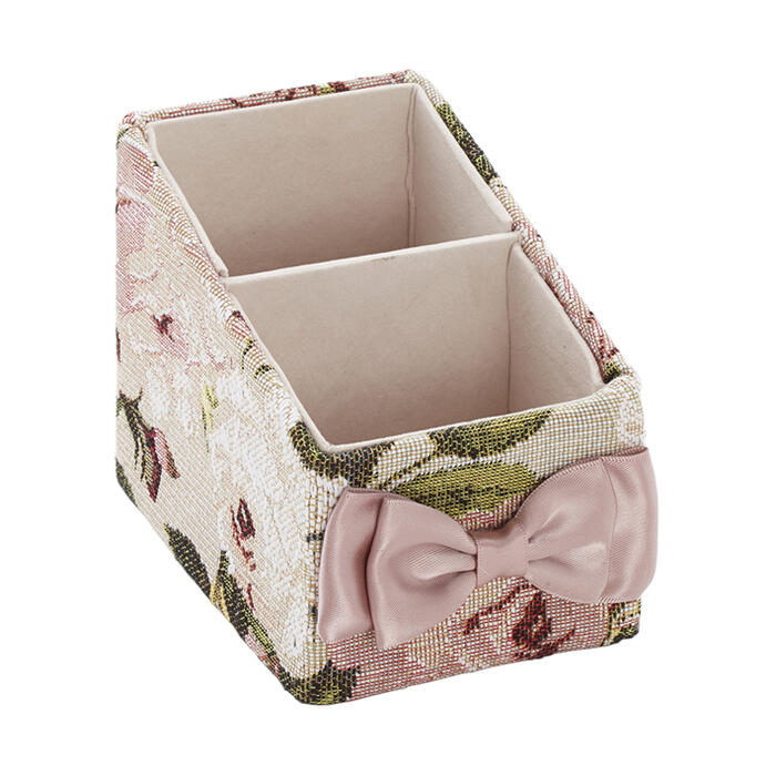 アクアフラワー 2列ホルダー レガートローズローズ バラ ボックス ラック リモコンラック ペンスタンド ギフト プレゼント クラシック リボン ゴブラン おし...