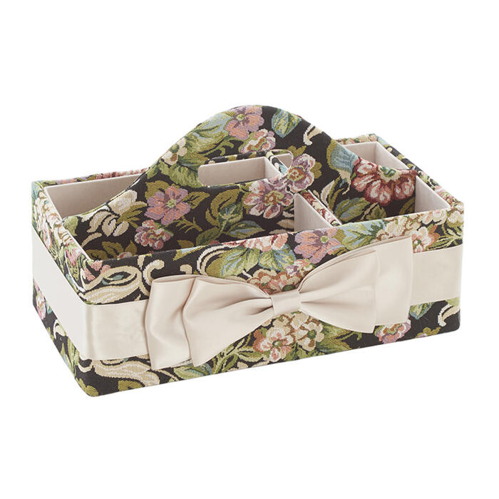 アクアフラワー リモコンラック クラシックフラワーボックス ラック リモコンラック ギフト プレゼント クラシック リボン ゴブラン おしゃれ かわいい 小物入...