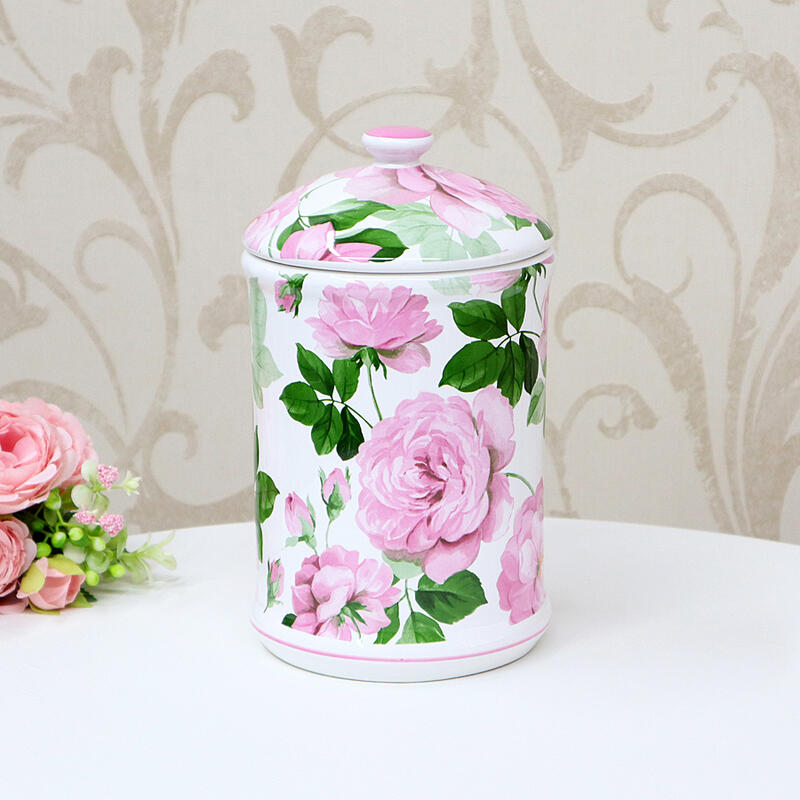 ロイヤルアーデン サニタリーポット ローズバラ ポット トイレ用品 おしゃれ かわいい 陶器 薔薇 花柄 ..