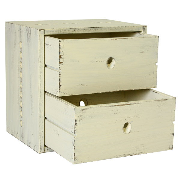 ヴァインアンティーク 2L引き出しBOX 4個セットカラーボックス ボックス ケース アンティーク シャビー ホワイト ウッドボックス 収納ボックス おしゃれ かわいい 引き出し 自然塗料 北欧 収納 本棚 隙間家具 隙間収納 木 木箱 木製 白 無垢 無垢材 日本製 国産