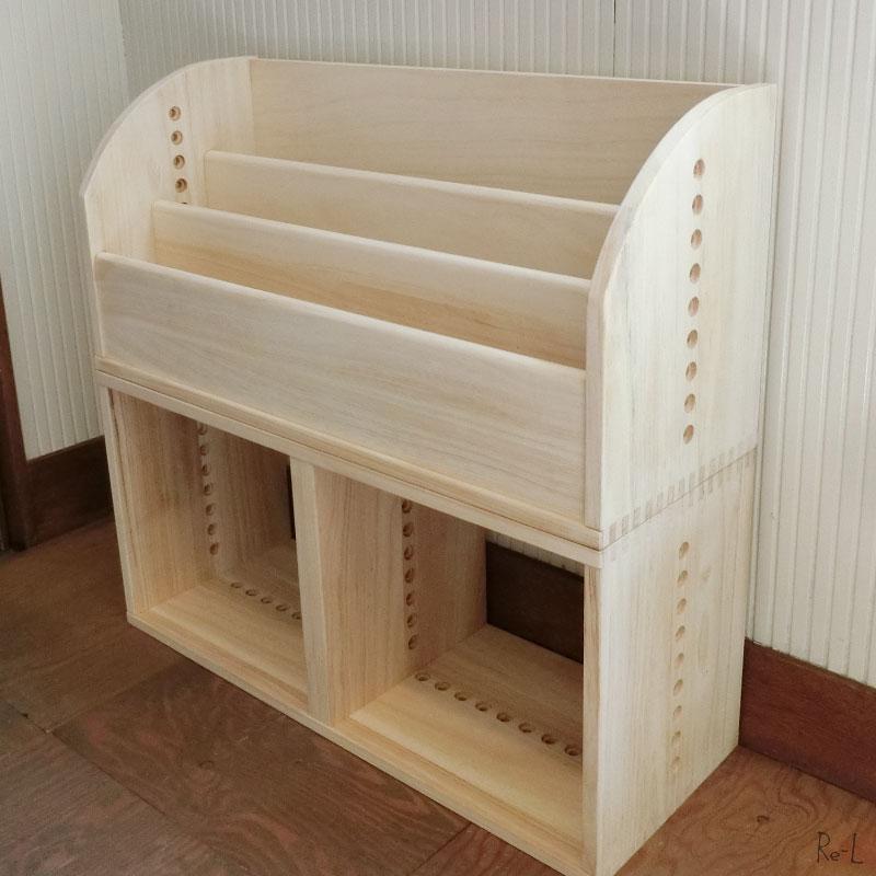★日本製・桐無垢材キューブボックス Vine ヴァイン ブックシェルフ(ナチュラル)+LLHBOX キッズシェルフにcubebox カラーボックス ディスプレイラック ウッドボックス 木箱 テレビ台 棚 本棚 ユニット家具 自然塗料 北欧 小物収納家具 収納ボックス [2]