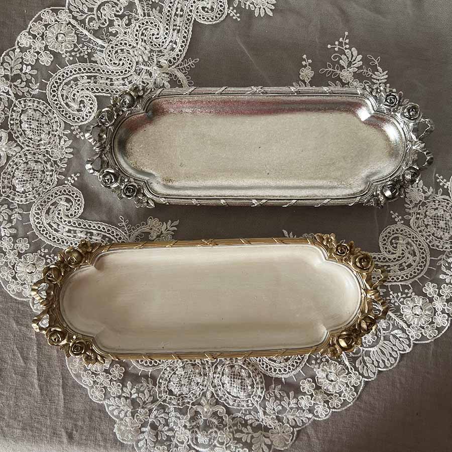 ベルサイユトレイ ローズリボンアンティーク シャビー フレンチ ディスプレイ ショップ インテリア トレイ トレー プレゼント ギフト おしゃれ かわいい 卓上...