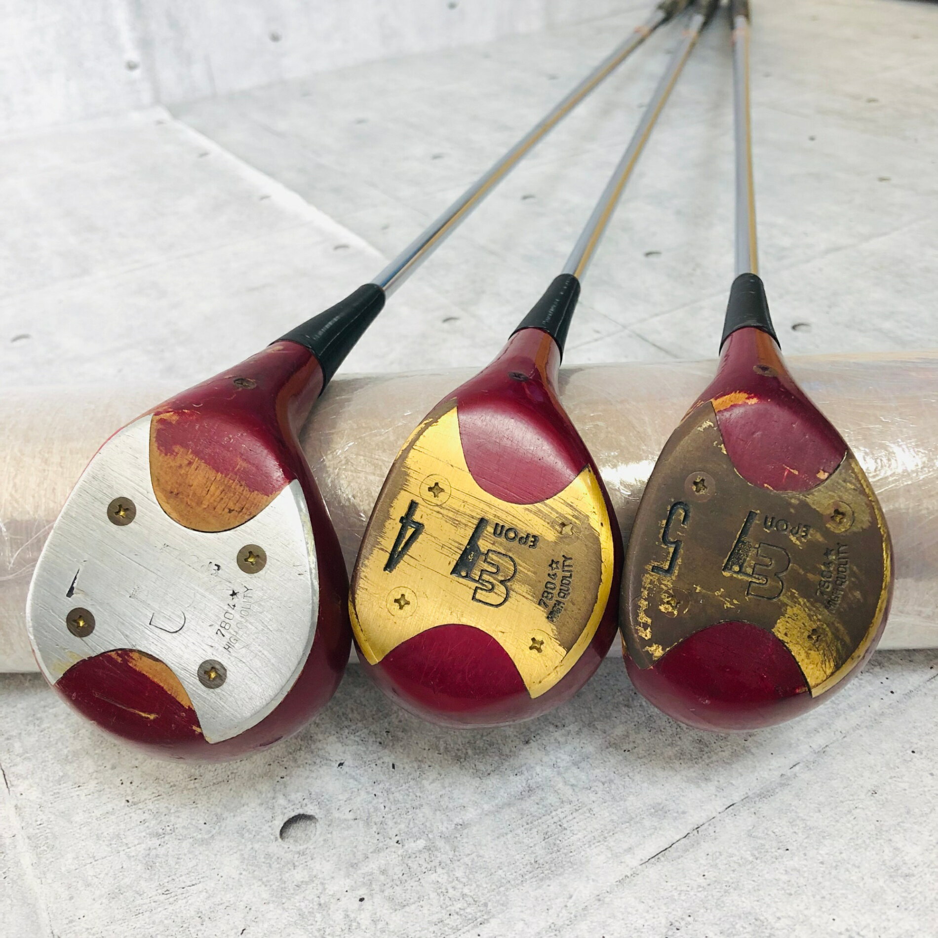 【中古】 EPON エポン Technica テクニカ パーシモン 3本セット メンズ ゴルフ クラブ ウッド 初心者 入門