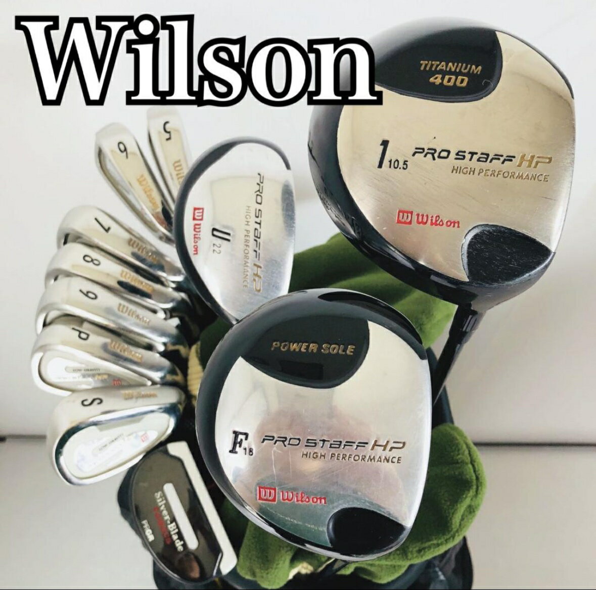 【中古】Wilson ウィルソン メンズ ゴルフセット クラブ セット 初心者 入門 バッグ付き フルセット 右利き パター付 安価