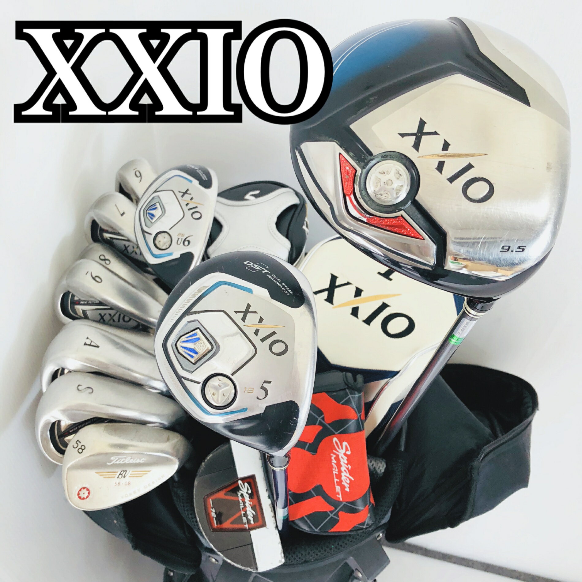 【中古】DUNLOP ダンロップ XXIO ゼクシオ メンズ ゴルフセット クラブ セット 初心者 入門 バッグ付き フルセット 右利き パター付 安価 Y-144