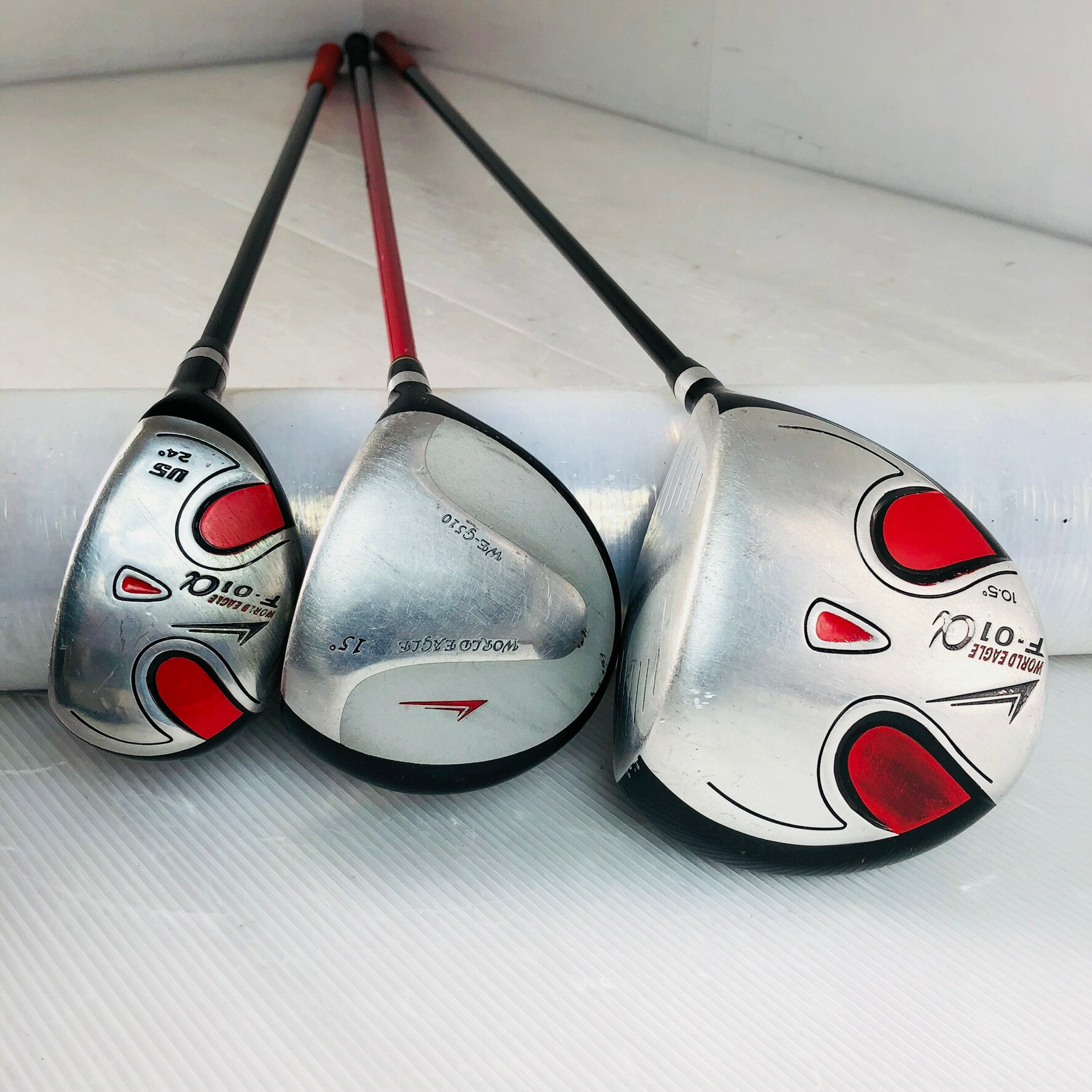 【中古】キャディバッグ付 WORLD EAGLE ワールドイーグル メンズ ゴルフセット ゴルフクラブセット セット 初心者 入門 フルセット 右利き パター付 安価　　11Y-48