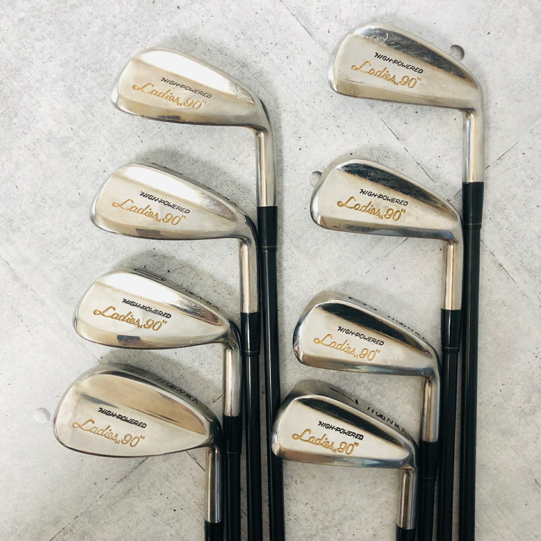 【中古】 レディース HONMA ホンマ HIGH POWERED ハイパワード Ladies 90 レディース 8本 アイアンセット ゴルフ クラブ 初心者 入門 右利き
