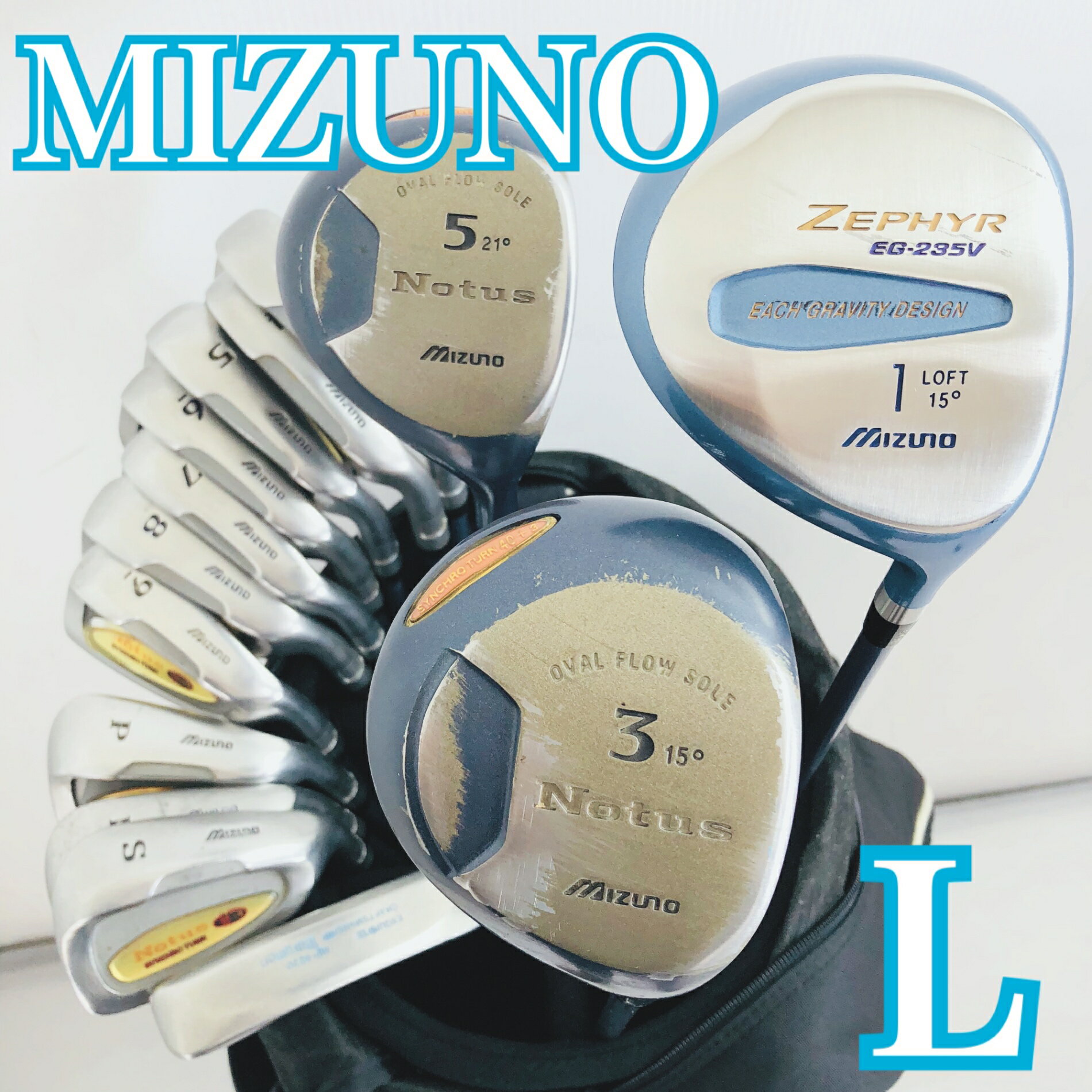 【中古】 レディース MIZUNO ミズノ ゴルフセット クラブ セット 初心者 入門 バッグ付き 右利き パター付 安価 81Y-03