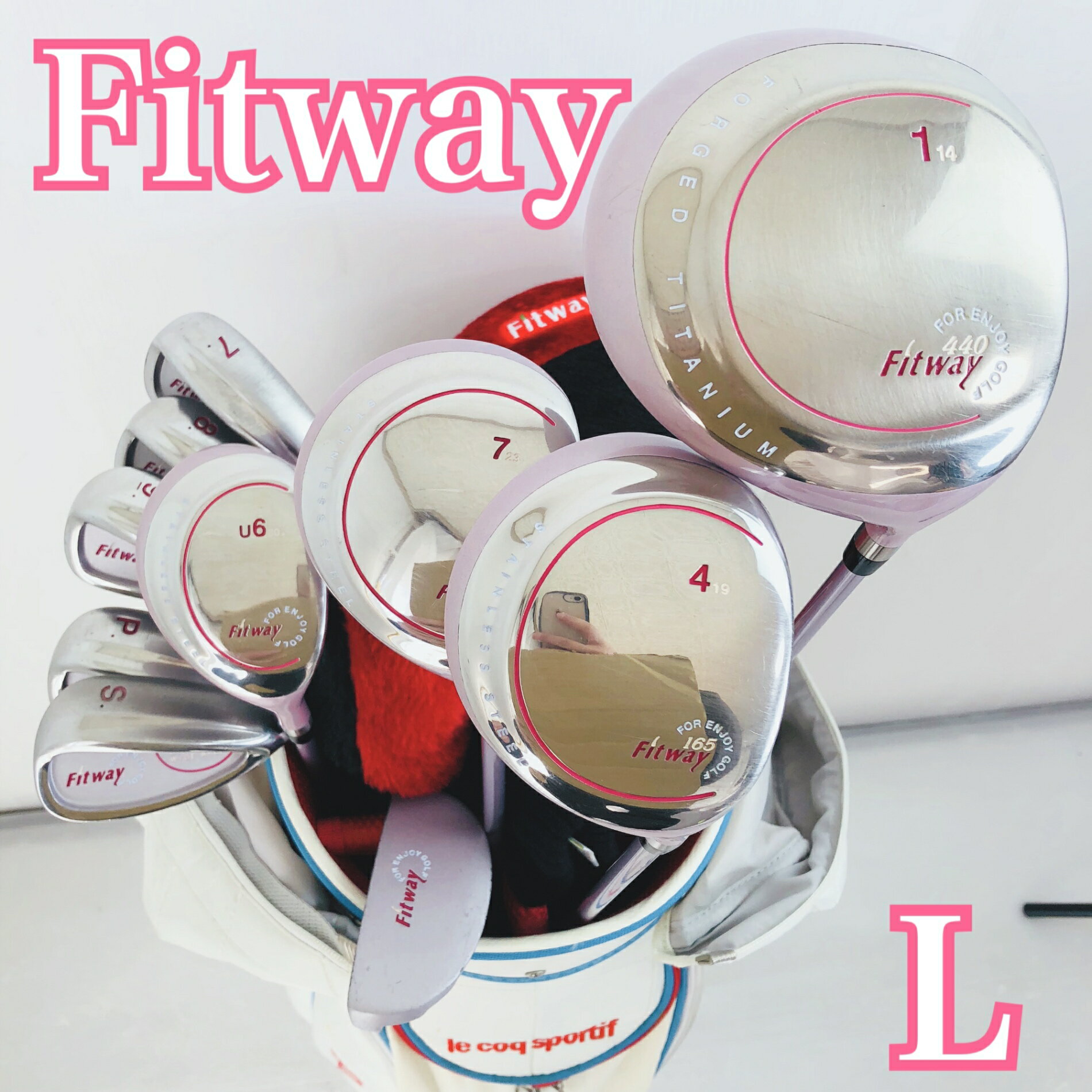 【中古】 レディース Fitway フィットウェイ ゴルフセット クラブ セット 初心者 入門 バッグ付き 右利き パター付 安価 81Y-02