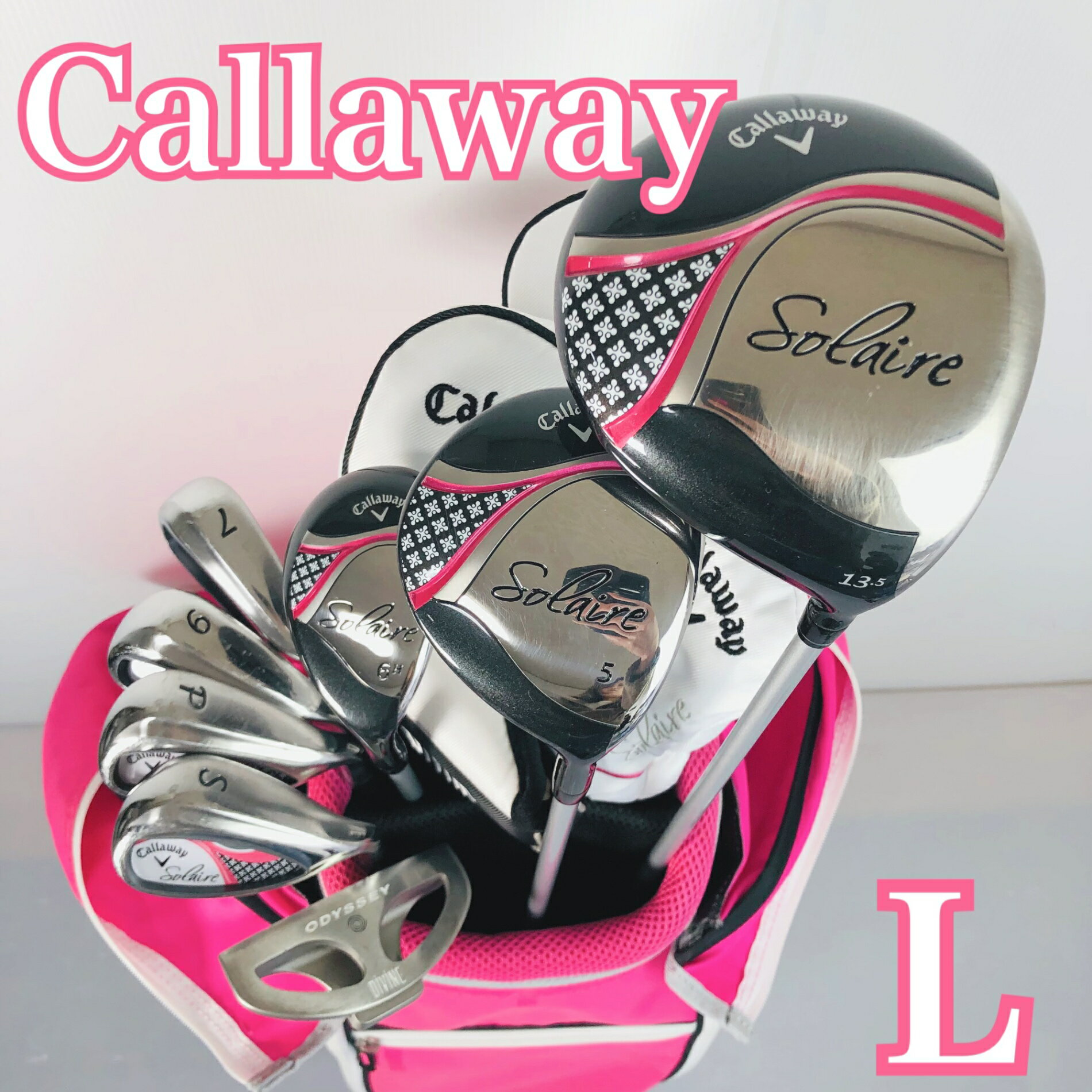 【中古】 レディース Callaway キャロウェイ Solaire ソレイユ ソレイル ゴルフセット クラブ セット 初心者 入門 バッグ付き 右利き パター付 安価 EC-52