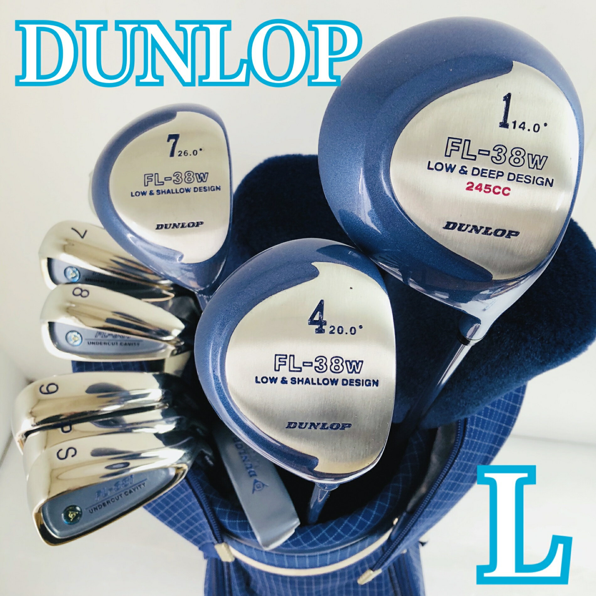 【中古】 レディース DUNLOP ダンロップ FL-38W ゴルフセット クラブ セット 初心者 入門 バッグ付き 右利き パター付 安価 81Y-53