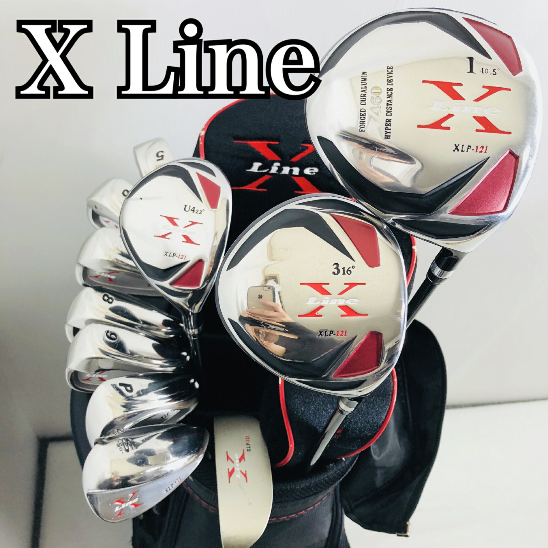 【中古】キャディバッグ付 X Line エックスライン XLP-121 メンズ ゴルフセット クラ
