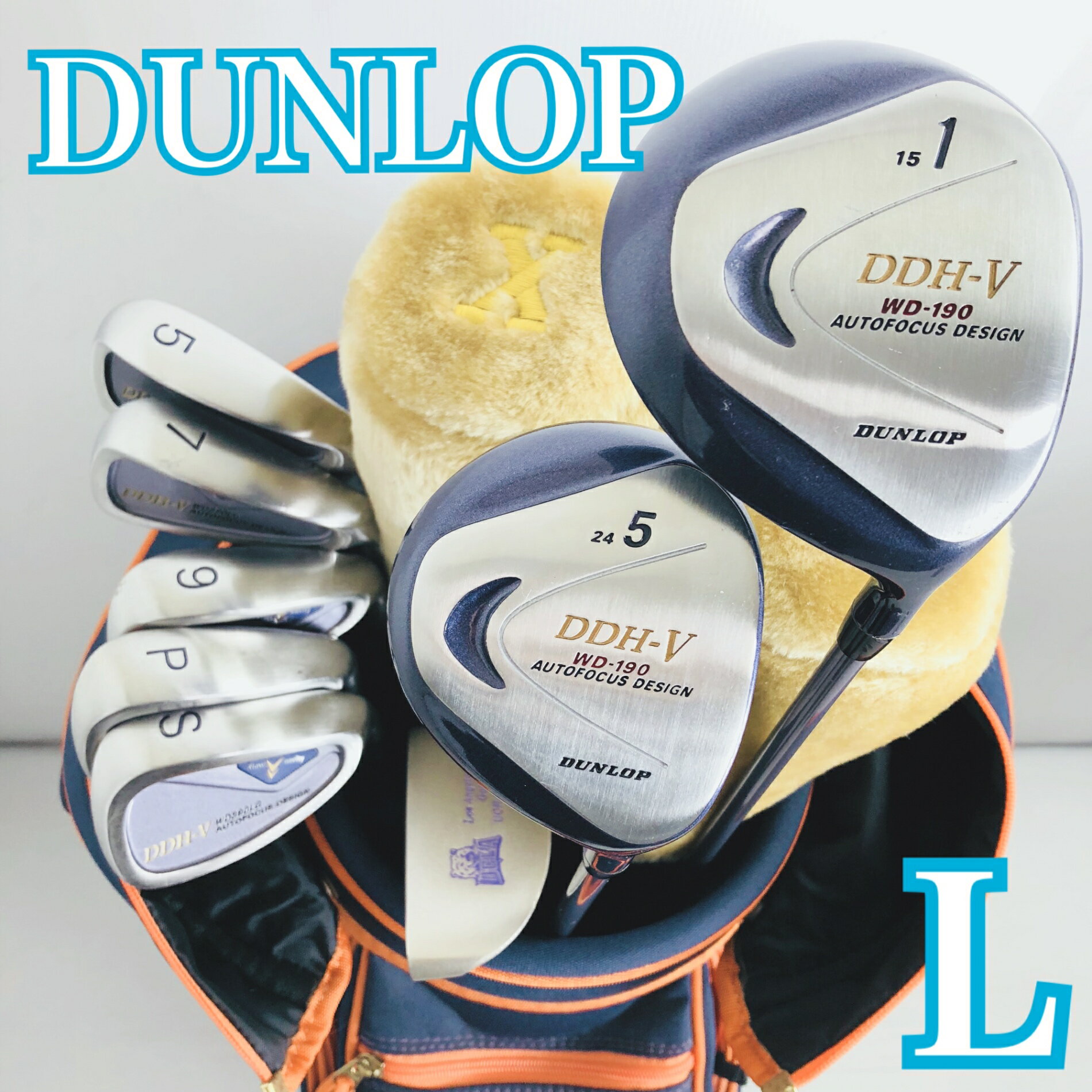 【中古】 レディース DUNLOP ダンロップ DDH-V ゴルフセット クラブセット ゴルフクラブ セット 初心者 入門 バッグ付き 右利き パター付 安価 81Y-78