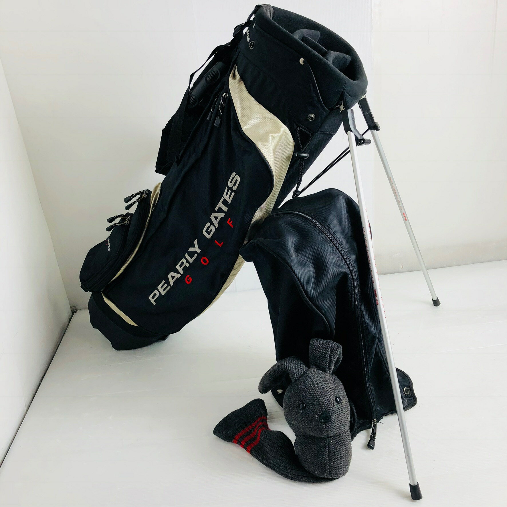 【中古】 PEARLY GATES パーリーゲイツ スタンド 8型 ブラック ヘッドカバー 1つ付属 キャディバッグ ゴルフバッグ ゴルフ 初心者 入門
