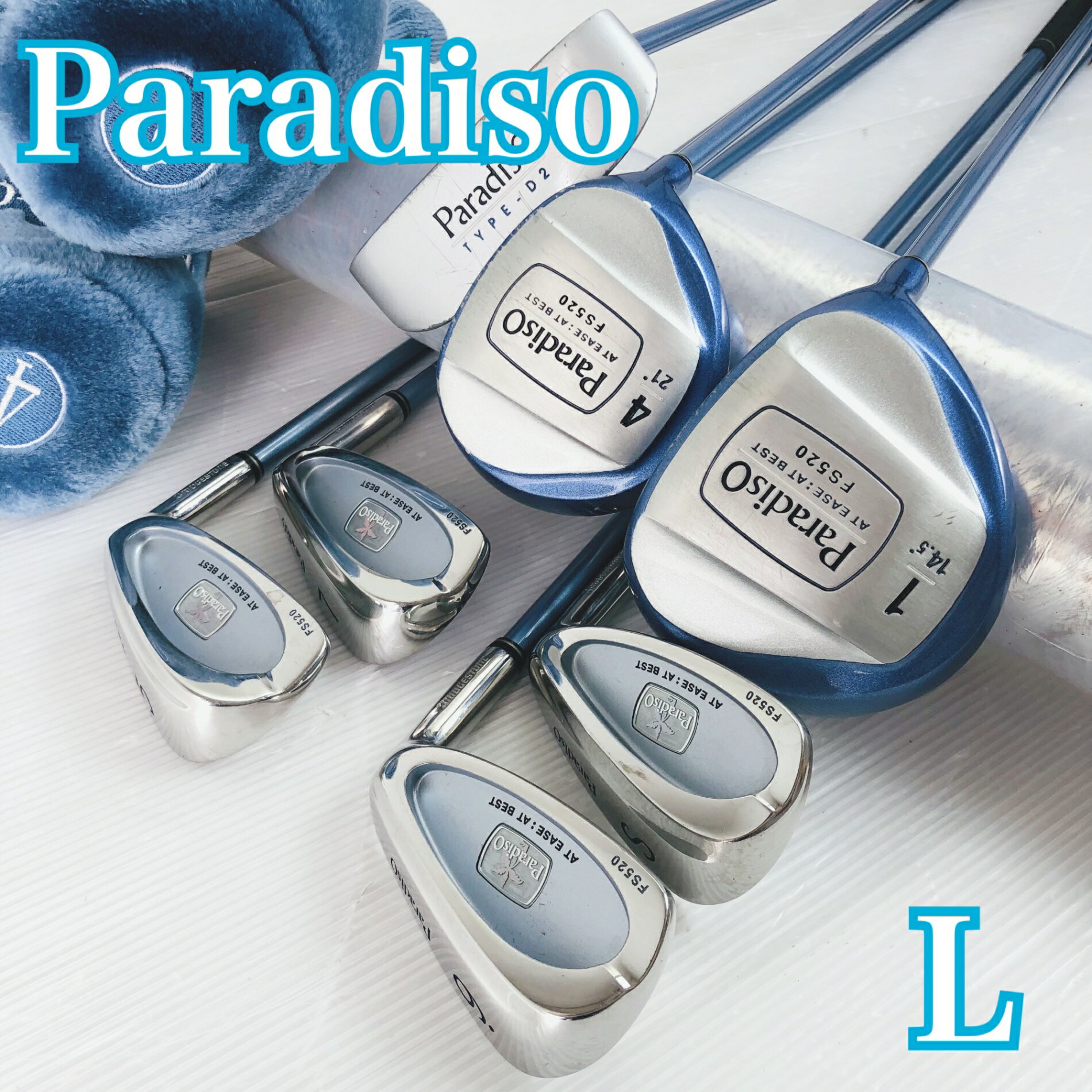 【中古】 レディース BRIDGESTONE ブリヂストン Paradiso パラディーゾ ゴルフセット クラブセット ゴルフクラブ セット 初心者 入門 右利き パター付 安価 クラブのみセット