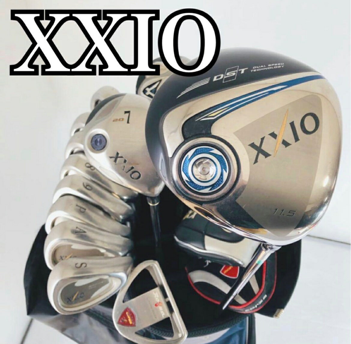 【中古】キャディバッグ付 DUNLOP ダンロップ ゼクシオ9 XXIO9 メンズ ゴルフセット クラブセット ゴルフクラブ セット 初心者 入門 フルセット 右利き パター付 安価　G-062の商品画像