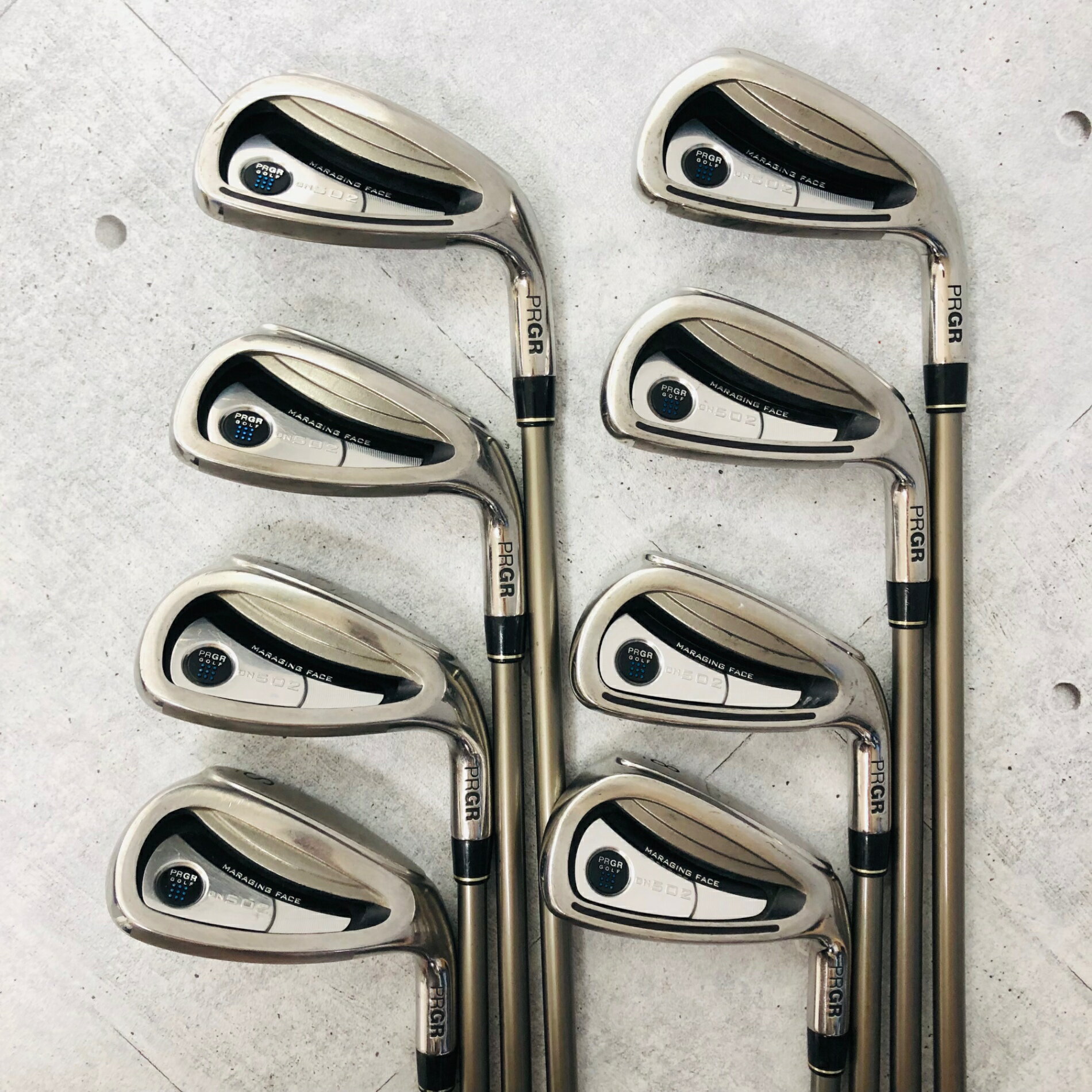 【中古】 PRGR プロギア GN502 8本 アイアン メンズ ゴルフ クラブ セット 初心者 入門 右利き