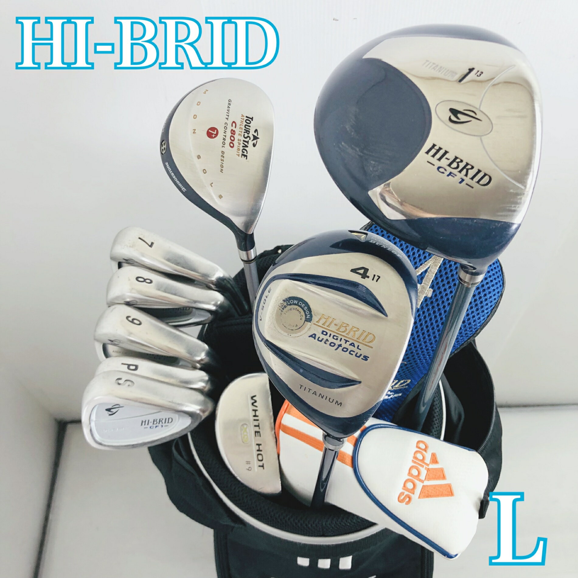 DUNLOP - 【中古】 レディース DUNLOP ダンロップ HI-BRID CF1 ハイブリッド ゴルフクラブセット ゴルフセット クラブセット 初心者 入門 右利き パター付 安価 83Y-49