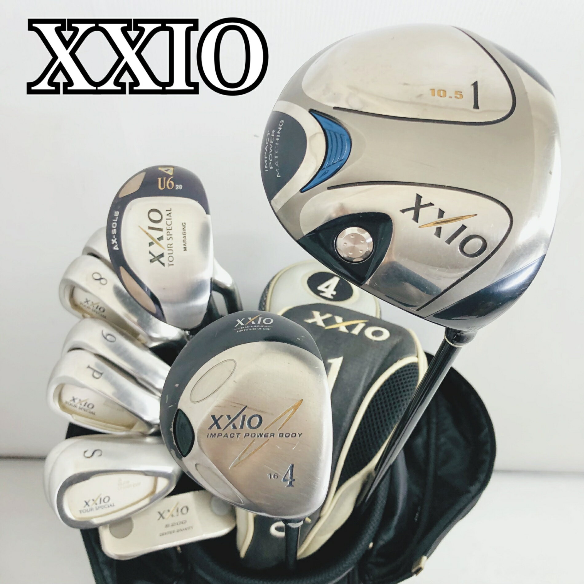 【中古】キャディバッグ付 DUNLOP ダンロップ XXIO5 ゼクシオ TOUR SPECIAL ツアースペシャル ゴルフクラブ フルセット ゴルフセット クラブセット メンズ 初心者 入門 右利き パター付 安価　83Y-45の商品画像