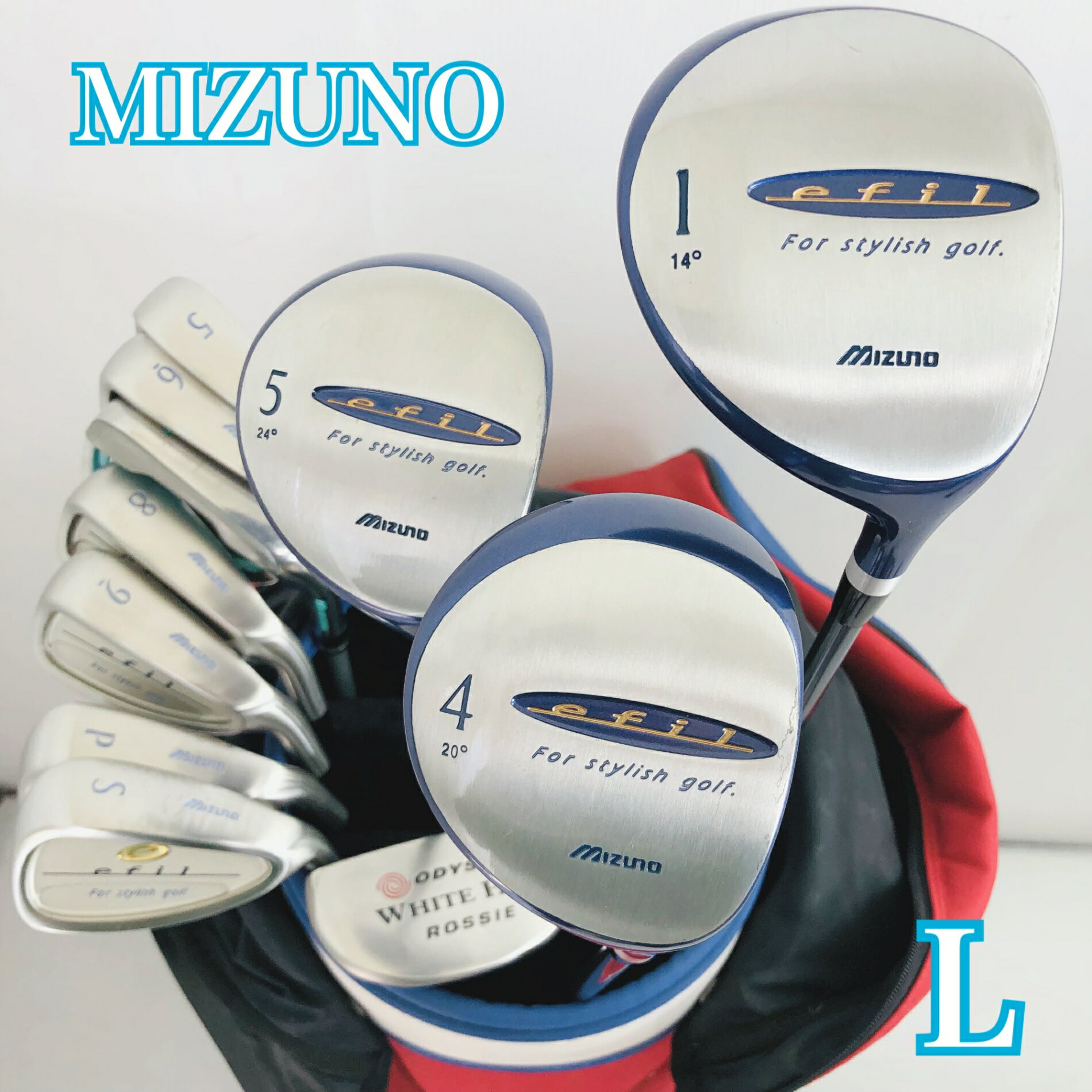 MIZUNO - 【中古】 レディース MIZUNO ミズノ efil エフィル ゴルフクラブセット ゴルフセット クラブセット 初心者 入門 右利き パター付 安価 83Y-74