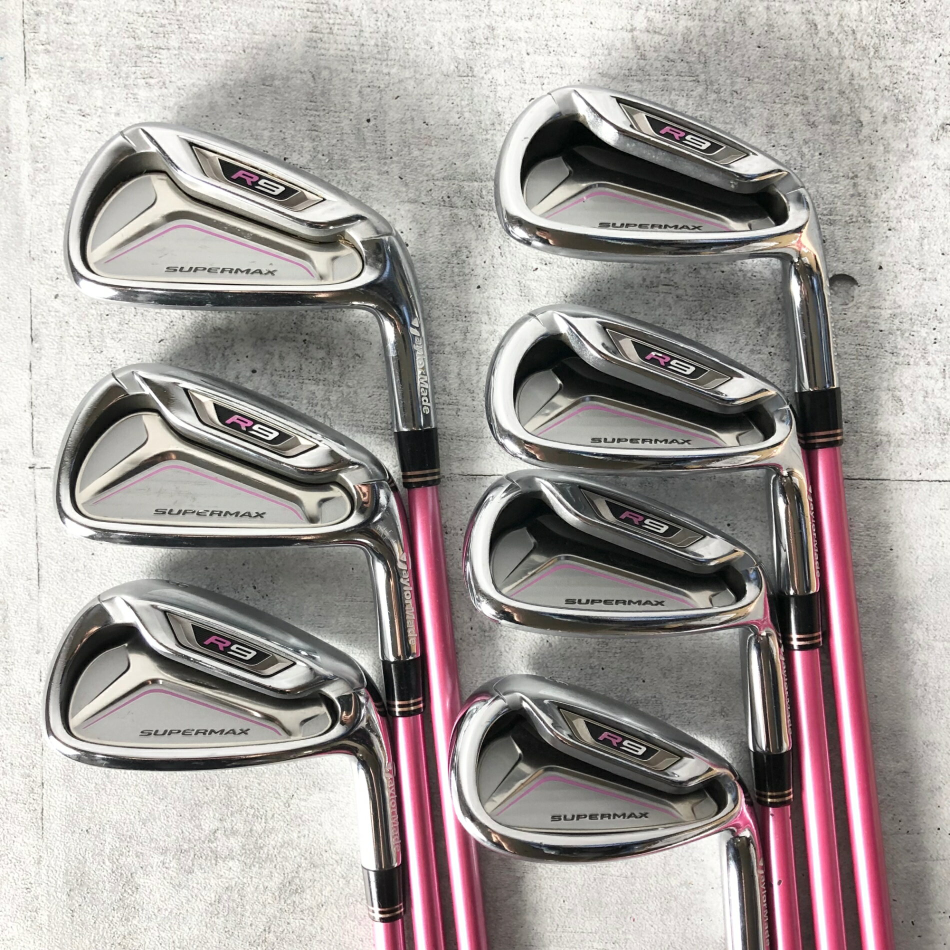 【中古】 レディース TaylorMade テーラーメイド R9 SUPERMAX スーパーマックス 7本 アイアンセット ゴルフ クラブ 初心者 入門 右利き