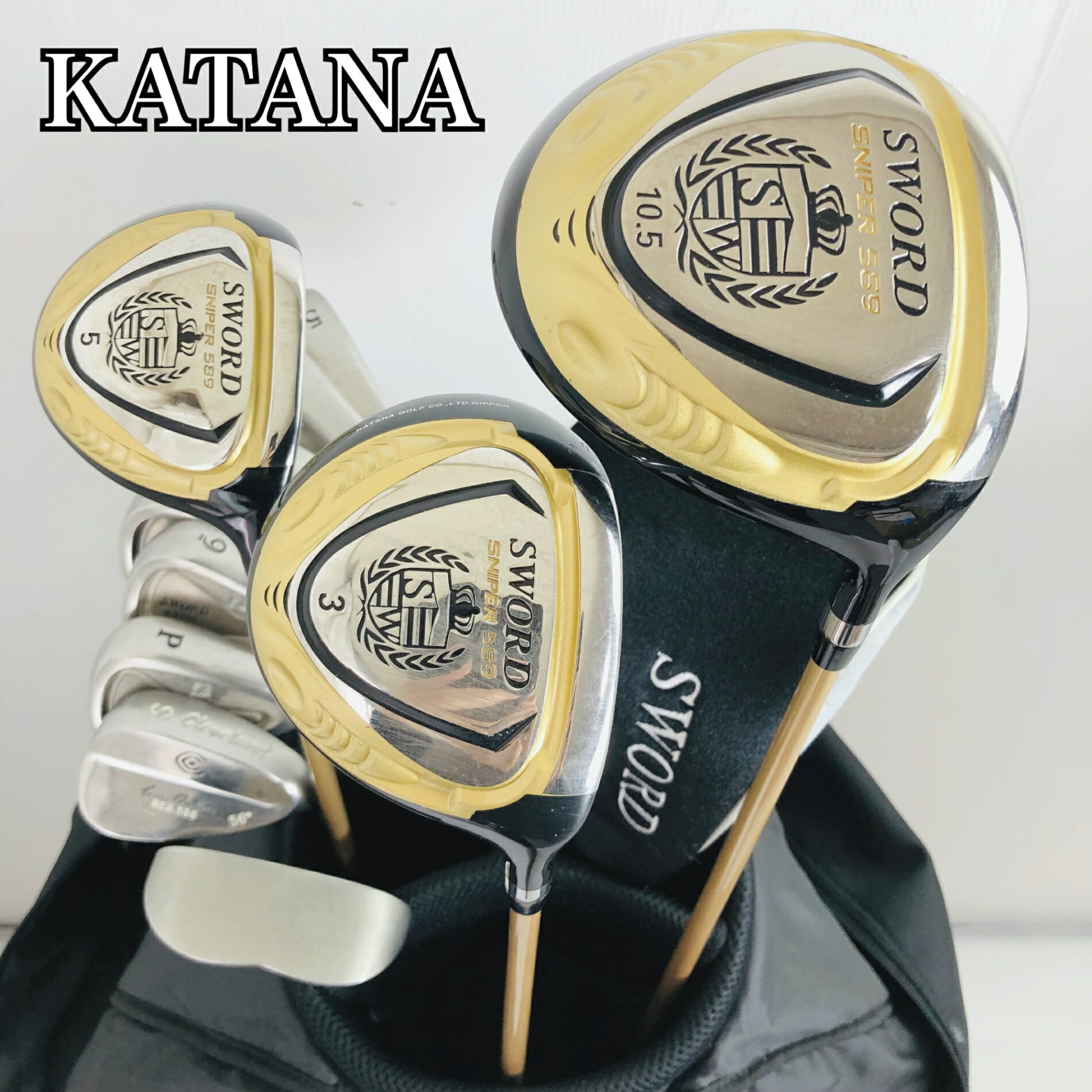 【中古】キャディバッグ付 KATANA カタナ SWORD ソード ゴルフクラブ フルセット ゴルフ ...